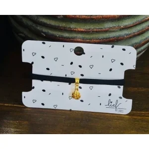 Lief label armband zwart leaf goud