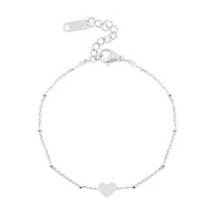Lief label schakelarmband hartje zilver