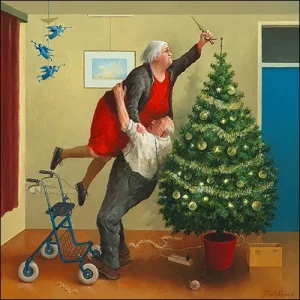Marius van Dokkum - kerstkaart kerstengeltjes