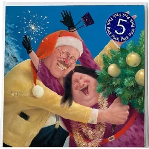 Marius van Dokkum kerstkaarten kerstpret 5-pack