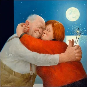 Marius van Dokkum - wenskaart spetterende liefde