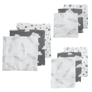 Meyco hydrofiele starterset feathers/clouds/dots 9-delig