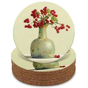 Onderzetters Henk Helmantel meidoornbessen in Romeins glas