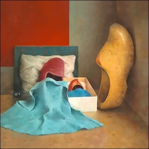 PM 571 Marius van Dokkum wenskaart warm nest