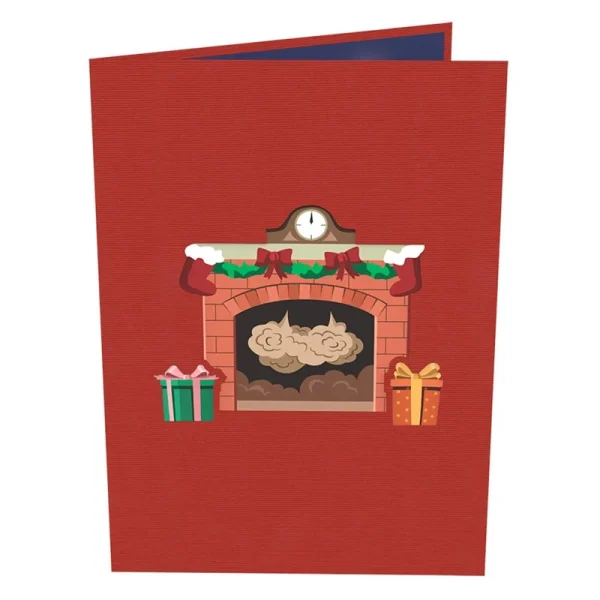 Papercrush pop-up kaart Kerstman in de schoorsteen voorkant