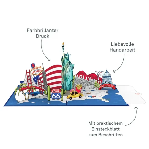 Papercrush pop-up kaart USA