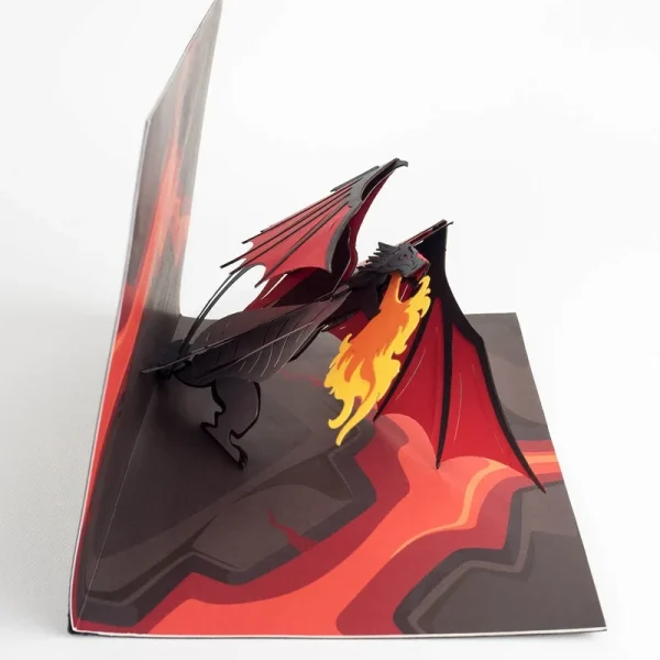 Papercrush pop-up kaart draak voorbeeld