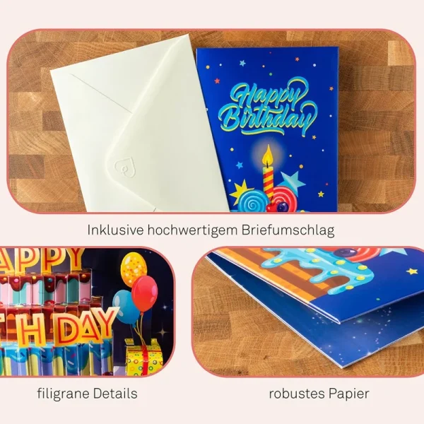 Papercrush pop-up kaart kleurrijk verjaardagsvuurwerk met licht en muziek details