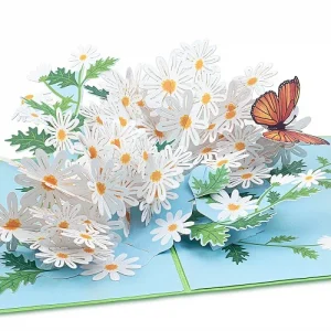 Papercrush pop-up wenskaart madeliefjes met vlinder