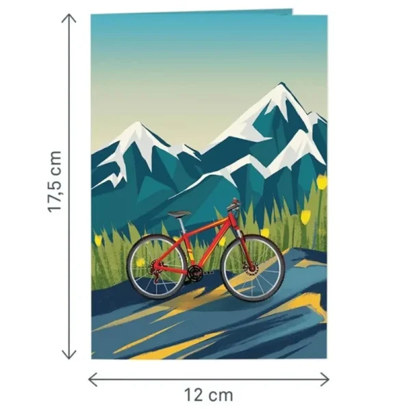 Papercrush pop-up kaart mountainbike voorkant