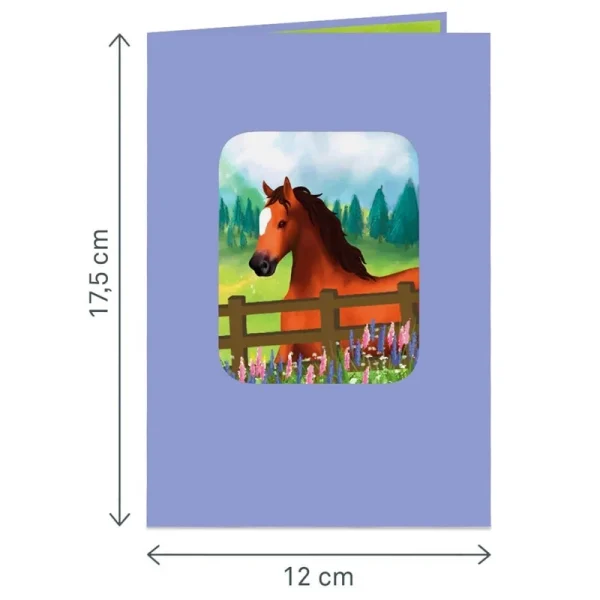 Papercrush pop-up kaart paard voorkant