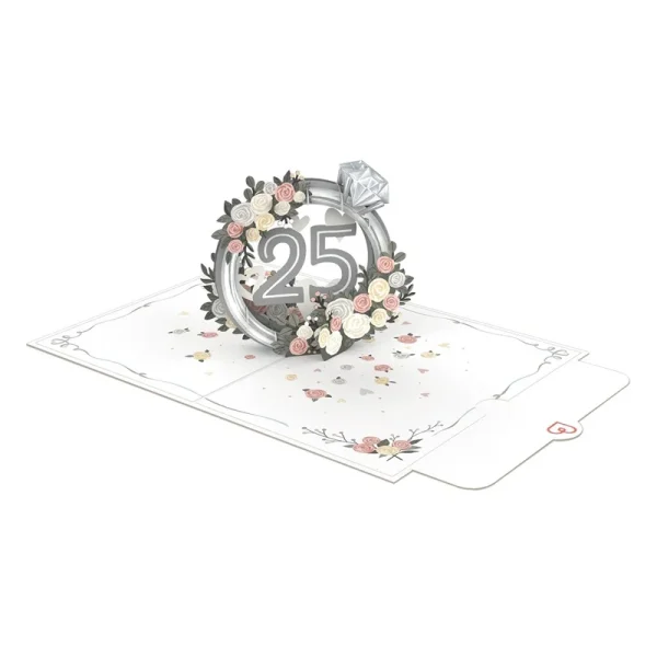 Papercrush pop-up kaart zilveren bruiloft voorbeeld