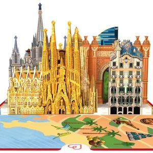 Papercrush pop-up wenskaart Barcelona