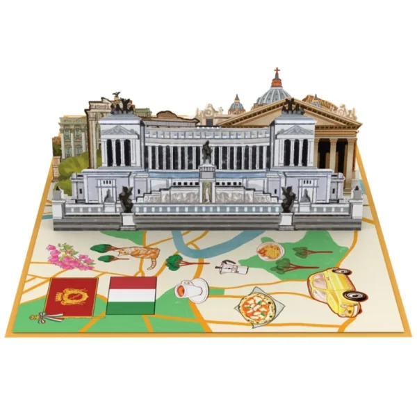 Papercrush pop-up wenskaart Rome binnenkant vooraanzicht