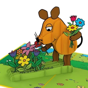 Papercrush pop-up wenskaart de muis bloemengroet