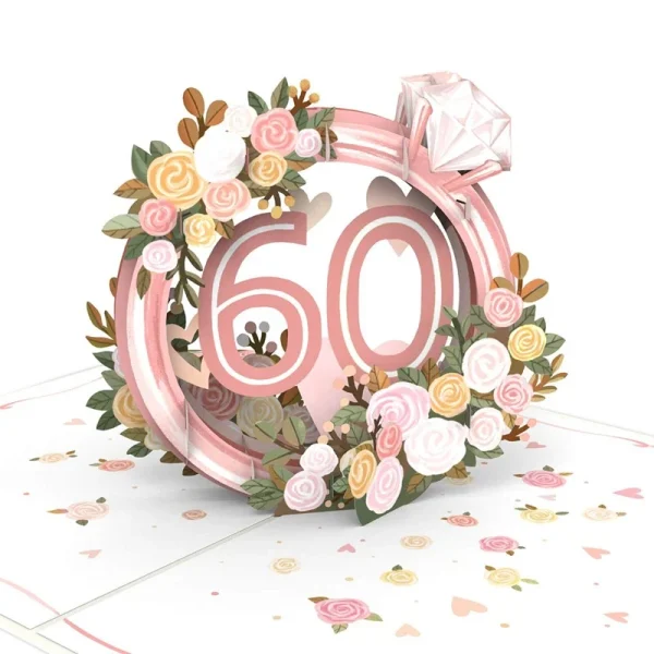 Papercrush pop-up wenskaart diamanten bruiloft