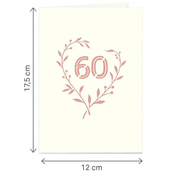 Papercrush pop-up wenskaart diamanten bruiloft binnenkant