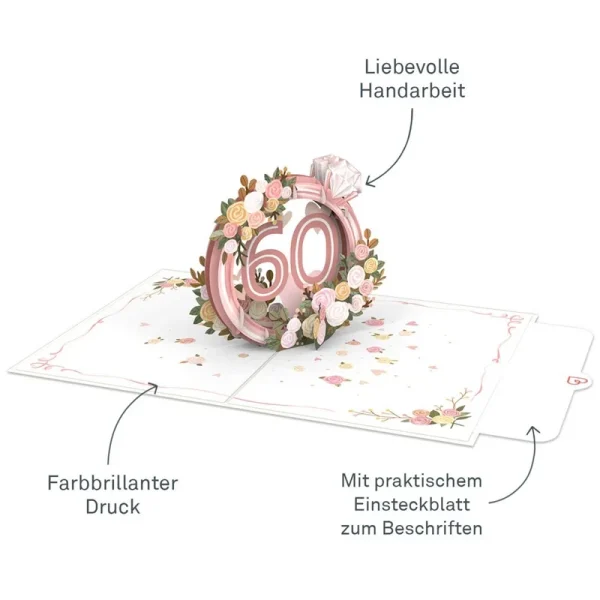 Papercrush pop-up wenskaart diamanten bruiloft eigenschappen