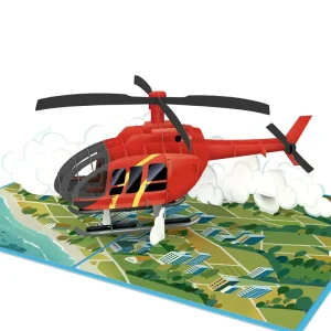 Papercrush pop-up wenskaart helikopter