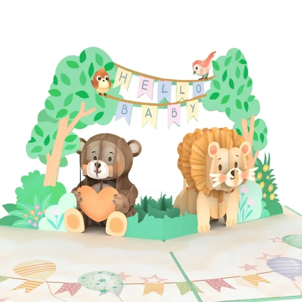 Papercrush pop-up wenskaart hello baby
