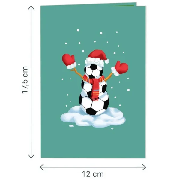 Papercrush pop-up wenskaart kerst voetbal binnenkant