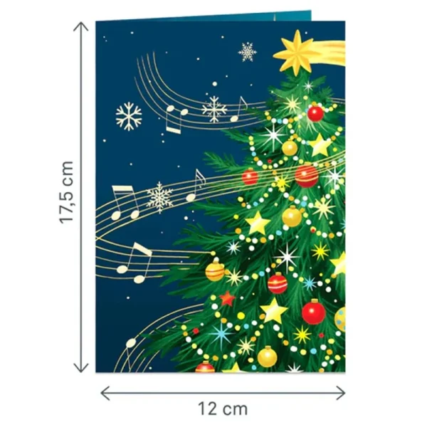 Papercrush pop-up wenskaart kerstboom met licht en muziek voorkant