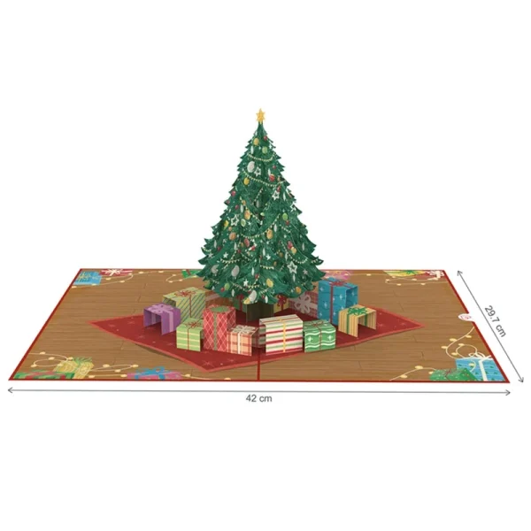 Papercrush pop-up wenskaart kerstboom xxl binnenkant