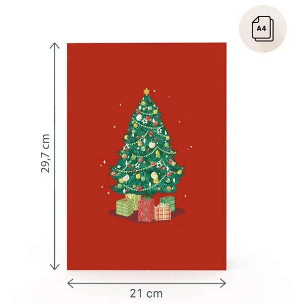 Papercrush pop-up wenskaart kerstboom xxl voorkant met afmeting
