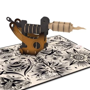 Papercrush pop-up wenskaart tattoo-machine