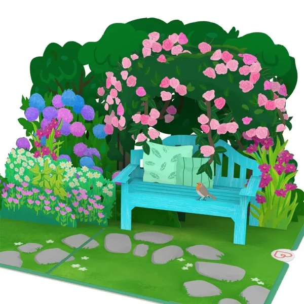 Papercrush pop-up wenskaart tuin met bloemen