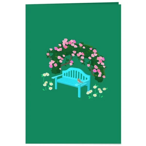 Papercrush pop-up wenskaart tuin met bloemen voorkant