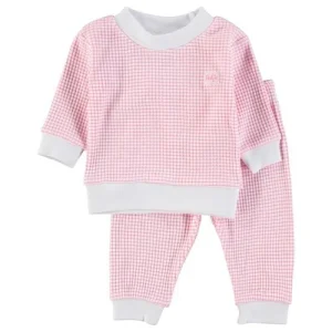 Feetje wafelpyjama roze
