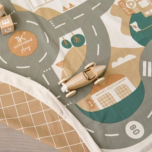 Toddlekind interactieve speelmat met opbergzak desert city sfeerfoto met speelgoed