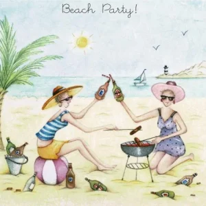 Berni Parker - wenskaart beach party