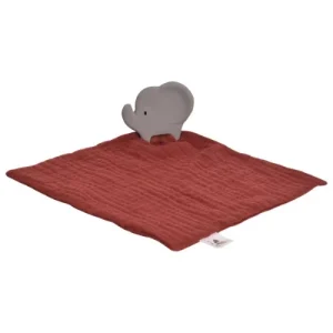 Tikiri knuffeldoekje olifant donkerrood
