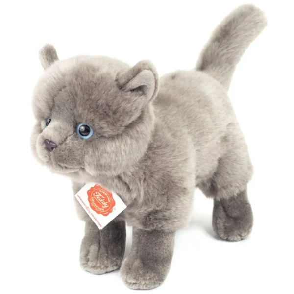 918363 Hermann Teddy Collection knuffel kartuizer kat staand voorkant