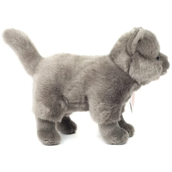 918363 Hermann Teddy Collection knuffel kartuizer kat staand zijkant