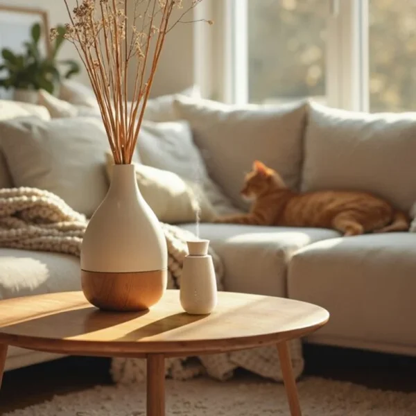 Volatile aroma diffuser Ella wit sfeerfoto woonkamer